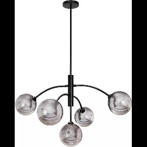 TooLight Moderne hanglamp - 6 glazen bollen - zwart - sfeervolle verlichting
