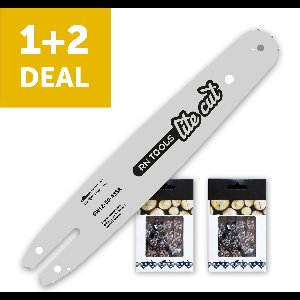 RNtools Kettingzaagblad LiteCut 30 cm 3/8 1.1 mm (0.043") o.a. Stihl + 2x RNtools Zaagketting 3/8 1.1 mm (0.043") 44 schakels