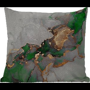 Buitenkussen - Marmer - Goud - Groen - Luxe - 45x45 cm - Weerbestendig