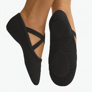 Dancer Dancewear® Balletschoenen Splitzool | ZWART | “StretchPro” | Stretch canvas | Balletschoen voor meisje | Maat 26