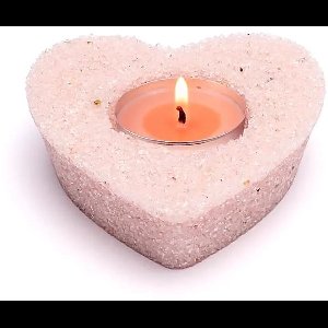 Waxinelichthouder hart rozenkwarts