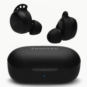 Jawfish Pro Sport TX 100% Draadloze Oordopjes – Zweet- en Regenbestendig - Super BASS - USB-C - Wingtips - Sport Oortjes Bluetooth 5.4 Wireless Earbuds - Qi Draadloos opladen - Passive Noise Cancelling - True Wireless EarBuds - 7u op 1 lading