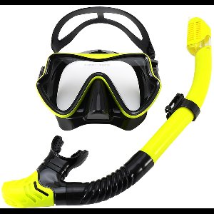 Snorkelmasker - Volwassene - Zwarte snorkelset - Volwassene, één maat - Volledig gezichtsduikmasker - Snorkelbril met snorkel - Snorkelen en duiken
