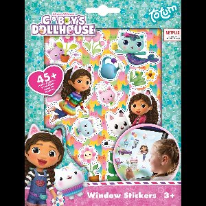 Gabby's Poppenhuis Totum 45 raamstickers verplaatsbare stickers niet permanent - educatief speelgoed junior vanaf 3 jaar - voor thuis en op reis vakantie - Gabby's Dollhouse