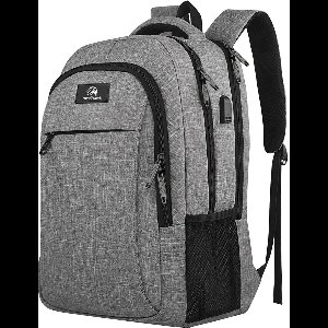 Travelhawk Rugzak - 28L - 15.6 Inch - Grijs - Laptop Rugzak - Heren & Dames - Waterafstotend - Met USB Oplaadpoort