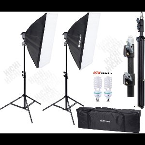 Softbox Studiolamp fotografie Complete Set met Draagtas 70x45x45 cm en 28w Lamp - HiCHi®