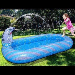 Xd Xtreme - Opblaasbaar zwembad met fontein en sproeisysteem - haai variant - kinderzwembad - sproeier - waterfontein - strandspeelgoed - babyzwembad - verkoeling