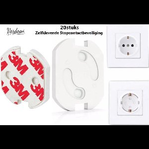 Vardaan Zelfklevende Stopcontactbeveiliging 20 stuks - Elektriciteit beveiliging - Combi-Label Stopcontactbeveiliging - Stopcontactbescherming - Kinder & Dierbeveiliging