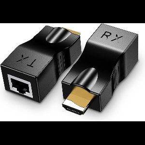 Viatel HDMI Male naar RJ45 Extender Adapter Ontvanger (Receiver + Transmitter)|Cat-5e/6 Kabel| 4K Tot 30M|Premium Kwaliteit|Zwart