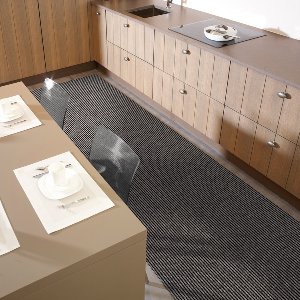 JYG Vloerkleed STRIPE - Keukenmat - Keukenloper - Anti Slip - 50x850cm - Beige - Bruin