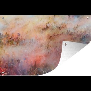 Tuinposter - Tuindoek - Tuinposters buiten - Holi festival - 120x80 cm - Tuin