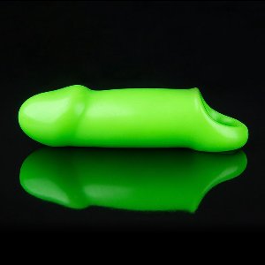 Smooth Thick Stretchy Penis Sleeve - GitD - Neon Green