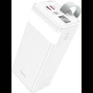 Hoco Powerbank 40.000 mAh - Powermaster Snellader (PD 20W) - 3x USB Output (2x USB-A, 1x USB-C) - Geschikt voor alle soorten smartphones & tablets - LED Display - Wit