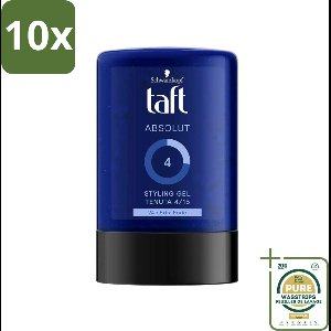 10 x Schwarzkopf - Taft - Absolut Haargel - Mannen - Langdurige Hold - 300 ml - Grootverpakking - Haargel Mannen - Langdurige Hold - Haarfixatie - Haarstyling - Haarverzorging