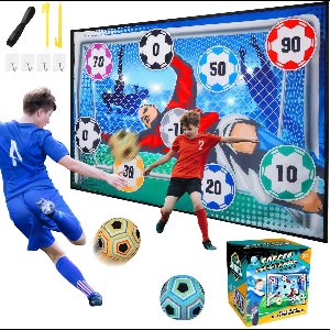 Voetbalspelset – Voetbaldoel Speelset - Doelnet - Voetbal Trainingsmateriaal - Voor kinderen van 3–8 jaar, binnen en buiten – Multi color
