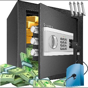 KESSER® Elektronische Kluis met cijferslot 38 x 30 x 30 cm - Digitale Muurkluis Inclusief Batterijbox en Batterijen - Electrische Safe met 2 Noodsleutel Klusje - Zwart