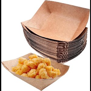 Cosensi - Kartonnen kommen voor fingerfood, 50 stuks, bio-coating, olie-waterbestendig, veilig en niet giftig, geschikt voor friet, snacks, macarons, curryworst en salade.