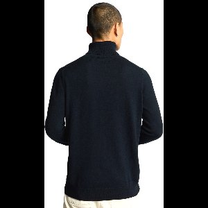 Lyle & Scott Cotton merino turtleneck jumper - dark navy
