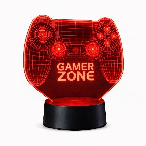 Qware - 3D LED Lamp - Gamer Zone - 16 kleuren & effecten - Acryl lamp - Touch control - Afstandsbediening