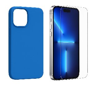 Magsafe Hoesje voor iPhone 15 in Blauw + Screenprotector l Case l Beschermhoes l Cover