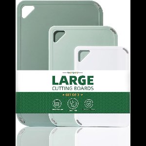 Kunststof Snijplanken Set van 3 - Antislip, Vaatwasmachinebestendig en Omkeerbaar met Easy Grip Handvat - BPA-vrij