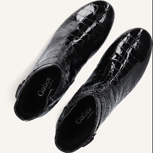 Gabor 712 Enkellaarsjes - Enkelboots met rits - Dames - Zwart - Maat 40,5