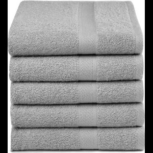 Droomtextiel Luxe Handdoeken - 50x100 cm - Set van 5- Hotelkwaliteit 450 g/m2 - Pure Katoen - Heerlijk Zacht - Grijs
