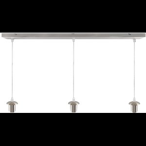 Olucia - Aluminium hanglamp zonder kap chroom, Rika - Vorm: Rechthoek