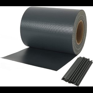 PVC Privacy Strips Tuinafscheiding 19x3500cm – Incl. 20 Bevestigingsclips – 450g/m² – UV-Bestendig & Waterdicht – Voor Dubbelstaafmat Hekwerk – Antraciet