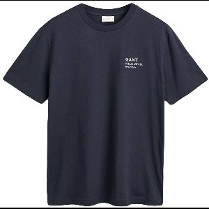 GANT heren O-hals shirt small graphic logo blauw