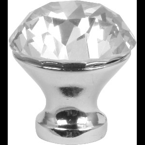 Domino® Meubelknop CRYSTAL A25mm M6 - WIT - 1 stuk - Hoge Kwaliteit Kastknop Deurknop - Deurknoppen voor kasten - Deurknopjes Meubelknoppen - Keukenkast Grepen - Ladeknop - Ladegreep - Kastgrepen
