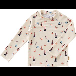 Fresk UV Top Lange Mouw – 110/116 – Zwemkleding voor kinderen – Quick Dry – UPF 50 – Zwemshirt Meisjes – Crème - Lighthouse