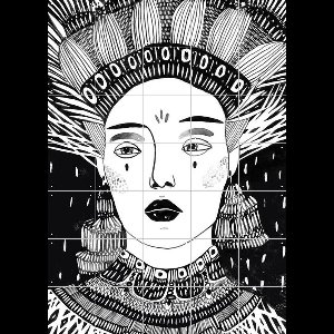 IXXI Black and White Mood, Sasha Ignatiadou - 100 x 140 cm - Gratis ophangtool - Grote wanddecoratie en posters - Grafisch Ontwerp, Illustraties, Line