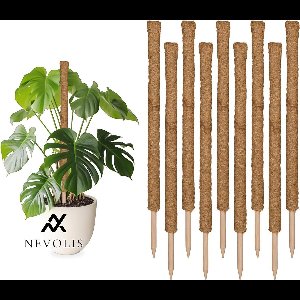 Nevolis 10 Plantenstokken Omwikkeld Met Jute 90 cm - Kokos & Hout Natuur .