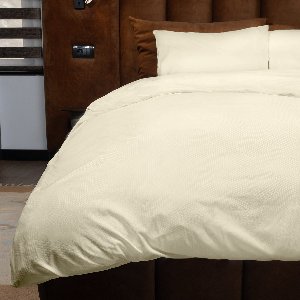 Zydante® Dekbedovertrek Emboss Geometric 240x220 cm - Champagne - met 2 Kussenslopen