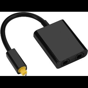 Allecto plus - Optische Audio Splitter Adapter 1 in 2 Uit - 24k Gouden Connectoren - 1 mm Kern - Zwart