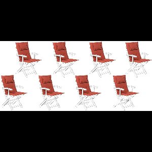 BELIANI MAUI - Zitkussen set van 8 - Donkerrood - 40 x 54 cm - Polyester