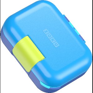 Lunchbox, Blauw, Polypropyleen/Siliconen, BPA vrij - Zoku | Neat Bento Jr.