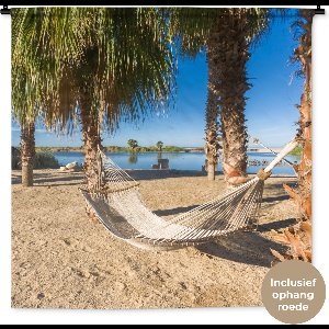 Wandkleed - Wanddoek - Strand - Hangmat - Relax - 150x150 cm - Wandtapijt
