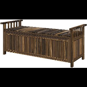 Outsunny - Tuinbank - Dennenhout - 128,5L x 56B x 53,5H cm - Bruin