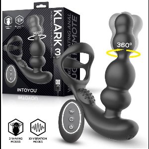 IY Klark - Roterende & Vibrerende Anaalplug met Afstandsbediening - Zwart