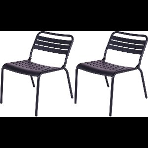 MaximaVida metalen loungestoel Max XXL zwart - doos per 2 stuks
