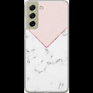 Leuke Telefoonhoesjes - Hoesje geschikt voor Samsung Galaxy S21 FE - Marmer roze grijs - Soft case - TPU - Marmer - Roze