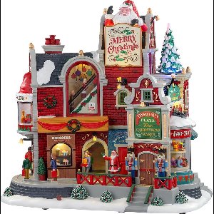 Lemax - 'Tinseltown Plaza' - Verlicht gebouw met animatie & muziek/geluid - Inclusief adapter