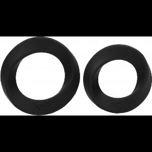 Shots Toys Endless Cockring 2 Siliconen Penisringen Groot en Normaal - Zwart