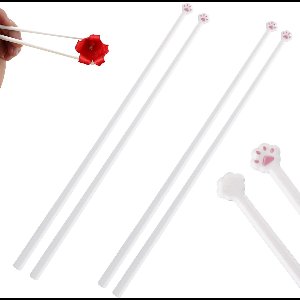 2 paar kattenpoot-eetstokjes, schattige plastic kattenpoot-eetstokjes, schattige pootafdrukken, herbruikbaar, antislip, schattig servies voor vriendin, kind, kawaii-liefhebber