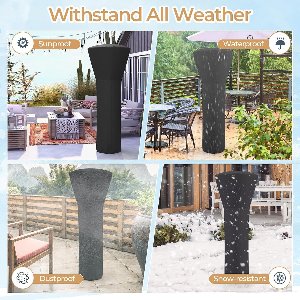 Premium Waterdichte Terrasverwarmer Beschermhoes met Rits & Opbergtas – UV-Bestendig, Sneeuw- en Stofproof – Universele Heater Hoes 220cm – Oxford Silver Coating – Patio Heater Cover – Medahome
