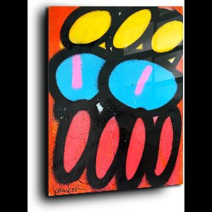 Party time tweezy - Meerdere kleuren - Canvas 80 x 120 cm Z