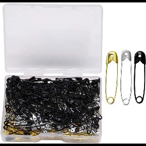 300 Stuks Veiligheidspinnen - Grote en Kleine Veiligheidspinnen Assortiment - 7 Maten (18mm-53mm) voor Kunst & Ambachten, Kleding, Naaiwerk, Kantoor, Thuisgebruik, Goud, Zilver, Zwart