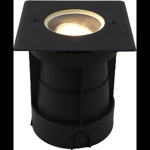 Olucia - Aluminium grondspot zwart, Catamarca, IP65, kantelbare lichtstraal - Geschikt voor Buiten - Vorm: Vierkant